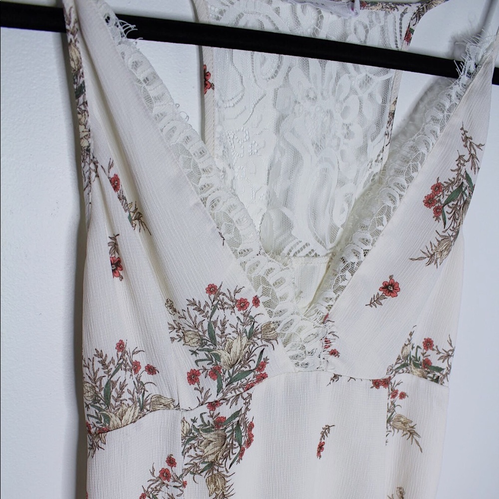 Lush Lace Babydoll Floral White Summer Dress